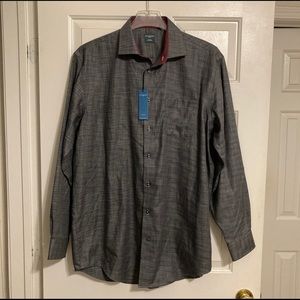 Leo Chevalier Mens Dress Shirt Sz LT Tall Charcoal